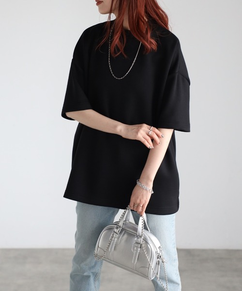 希少　新品未使用　半袖モックネック　サイズM ブラック　ブリストル Fizz（フィズ） tシャツ モックネックゆったりダンボール半袖Tee