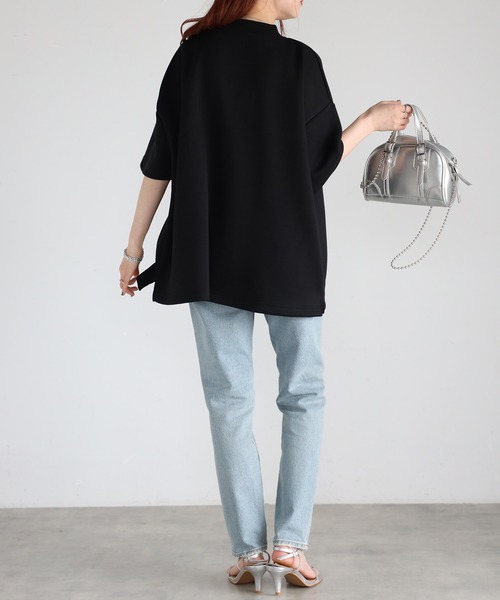 tシャツ モックネックゆったりダンボール半袖Tee レディース | Fizz | 08