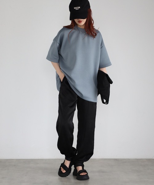 Fizz（フィズ） tシャツ モックネックゆったりダンボール半袖Tee