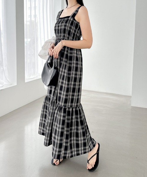 極美品 ADORE チェック ロング ワンピース 36