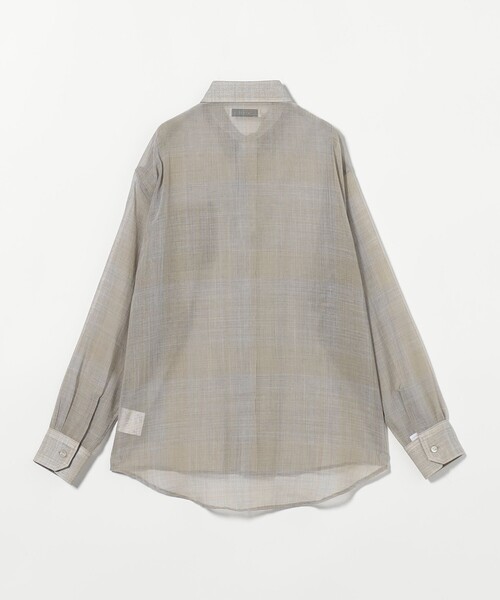 JieDa - CHECK OVERSIZED SHIRT L/S/チェックシャツ/ベージュ