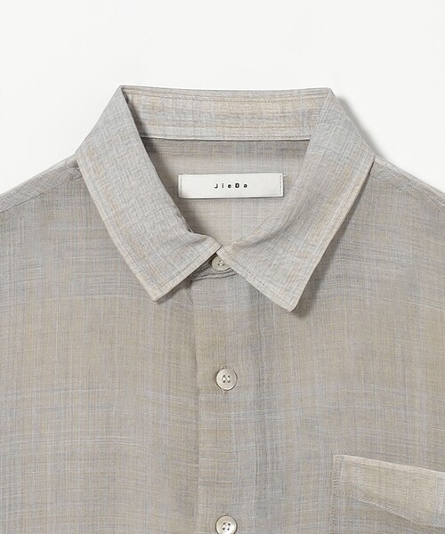 JieDa - CHECK OVERSIZED SHIRT L/S/チェックシャツ/ベージュ