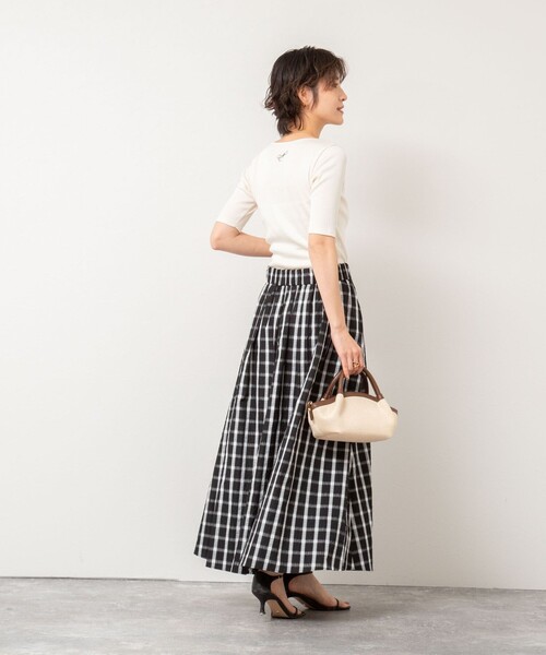 NOLLEY'S ウォッシャブルチェックタフタロングスカート NOLLEY'S(ノーリーズ)のウォッシャブルチェックタフタロング