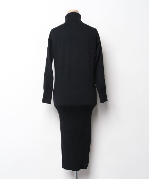 ESTNATION 襟付きニットワンピース　ブラック ESTNATION（エストネーション）の「ESTNATION / 衿付きニット