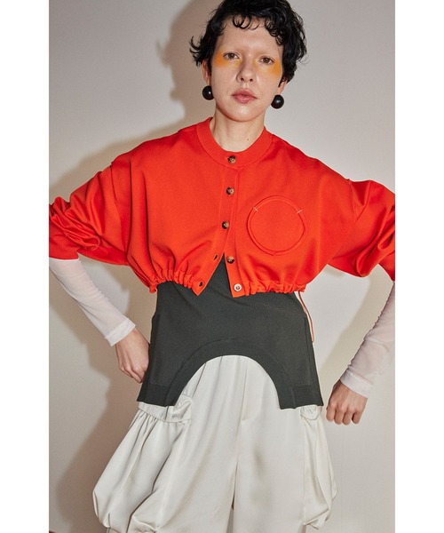 カーディガン HEM GATHER SHORT KNIT CD レディース HEM GATHER SHORT KNIT CD（カーディガン/ボレロ）｜OMMO