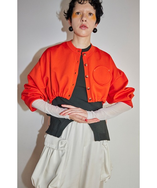 カーディガン HEM GATHER SHORT KNIT CD レディース OMMO カーディガン HEM GATHER SHORT KNIT CD レディース