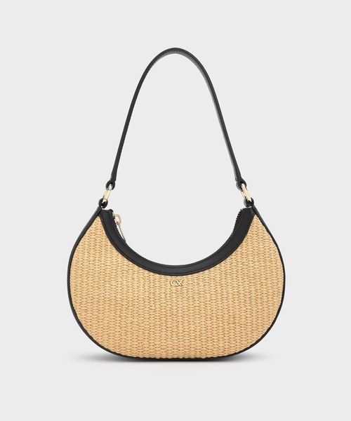 今人気！【Frenzlauer】Hobo ホーボー レザーバッグ CHARLES ＆ KEITH ショルダーバッグ バッグ ラフィア＆レザー