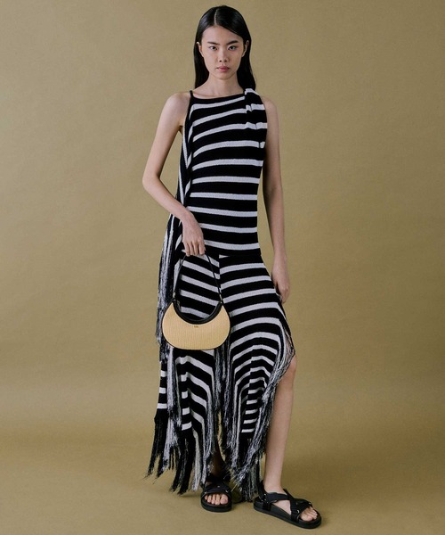 CHARLES ＆ KEITH ショルダーバッグ バッグ ラフィア＆レザー