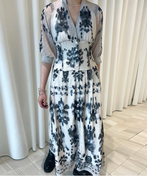 新価格⭐︎MEDI DECALCOMANIA CHIFFON DRESS Ameri（アメリ） ワンピース MEDI DECALCOMANIA CHIFFON DRESS