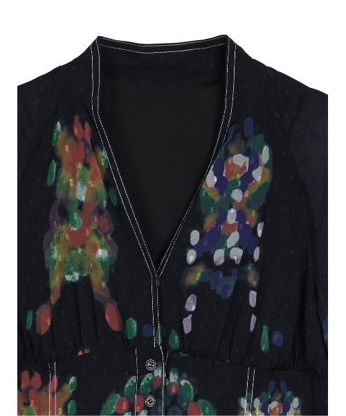 Ameri（アメリ） ワンピース MEDI DECALCOMANIA CHIFFON DRESS