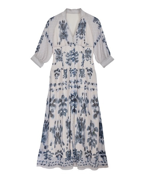 Ameri（アメリ） ワンピース MEDI DECALCOMANIA CHIFFON DRESS