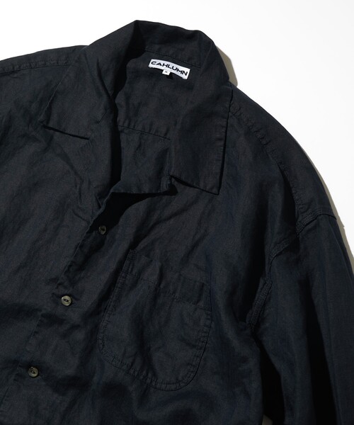 CAHLUMN カウラム リネンオープンカラーシャツ L 長谷川昭雄 CAHLUMN シャツ CAHLUMN/カウラム Linen Open Collar Shirt