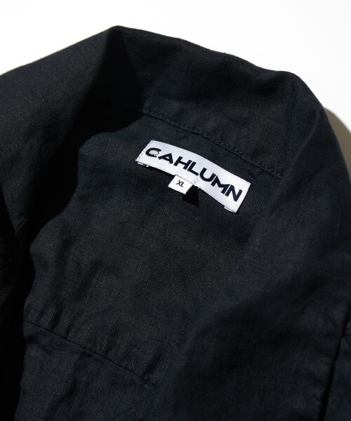 【CAHLUMN】Linen Open Collar Shirt 黒 CAHLUMN/Belgium Linen Open Collar Shirt 1.1｜Daytona Park