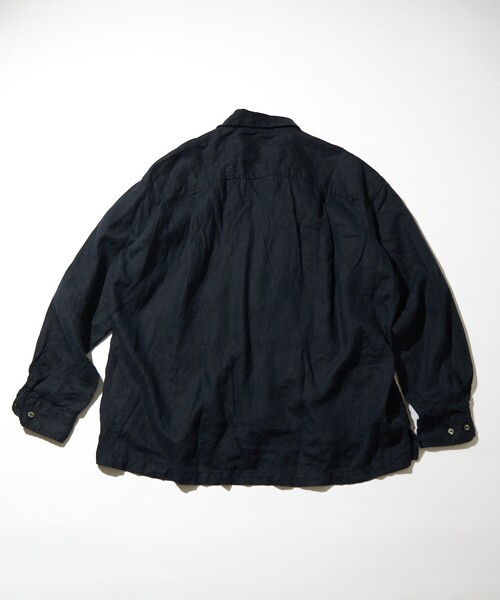 【CAHLUMN】Linen Open Collar Shirt 黒 CAHLUMN/Belgium Linen Open Collar Shirt 1.1｜Daytona Park