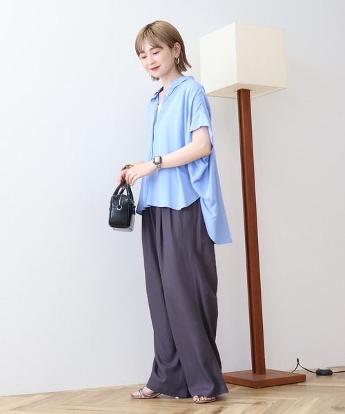 ブラウス シャツ 接触冷感タックフレンチスリーブシャツ レディース | AMERICAN HOLIC | 11