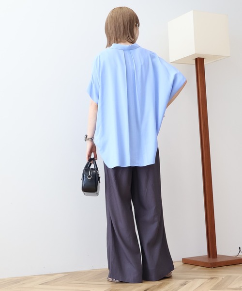 ブラウス シャツ 接触冷感タックフレンチスリーブシャツ レディース | AMERICAN HOLIC | 12