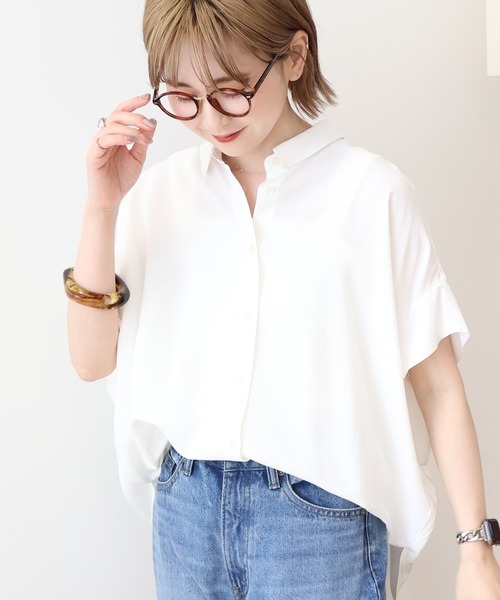 ブラウス シャツ 接触冷感タックフレンチスリーブシャツ レディース | AMERICAN HOLIC | 14