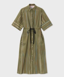 美品♡ ポールスミス 現行 スリーブボタン シャツワンピース 42 ブラウン系 Paul Smith（ポールスミス）の「スリーブボタン ワンピース / 235029