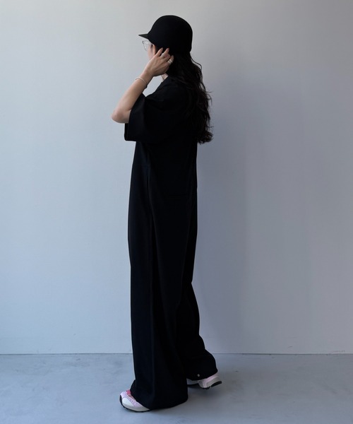 サロペット・オーバーオール・オールインワン wee9s half zip up nylon all in one wee9s オールインワン high neck half zip up sweat all in one
