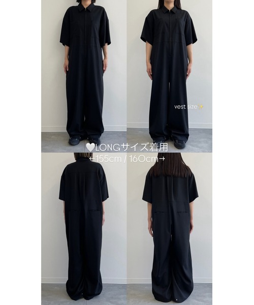 wee9s オールインワン high neck half zip up sweat all in one / black [2size
