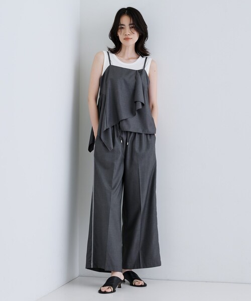 INDIVI GALLEST パンツ 「セットアップ可能」サキソニーサイド