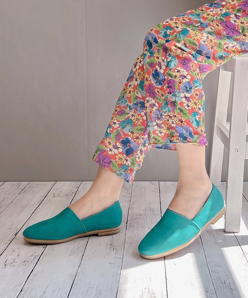 ヒナデイグリーン　ブラックレザーミドルカットスリッポン　23cm Hina Day Green 「Hina Green」 スリッポン 23cm グリーン