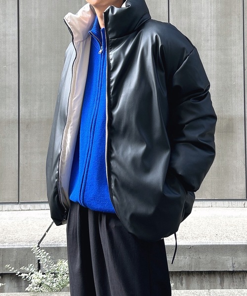 MandO（エムオー） ダウンジャケット ダウン 2WAYフェイクレザー