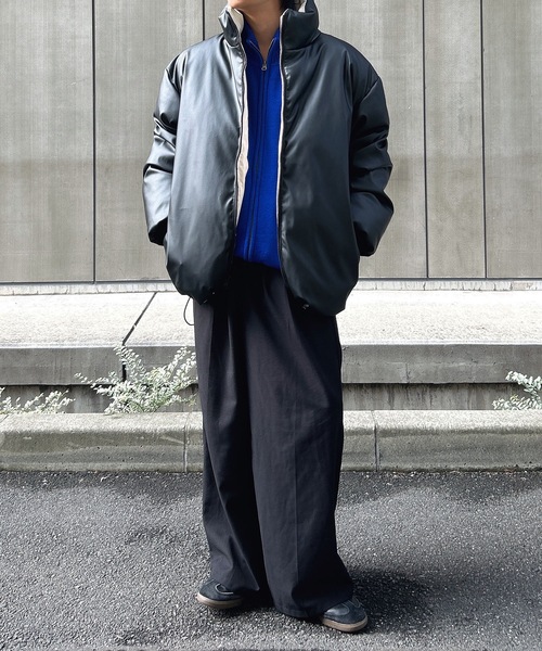 MandO（nemne store） ダウンジャケット ダウン 2WAYフェイクレザー