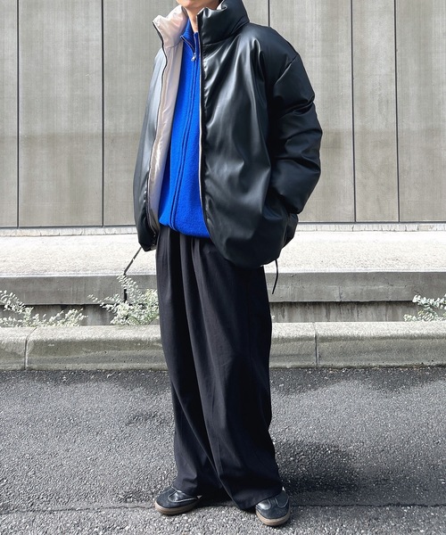 MandO（エムオー） ダウンジャケット ダウン 2WAYフェイクレザー