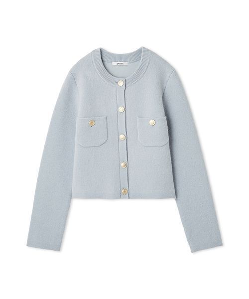 snidel ニットジャケット SNIDEL ジャケット ノーカラージャケット フォックスニット