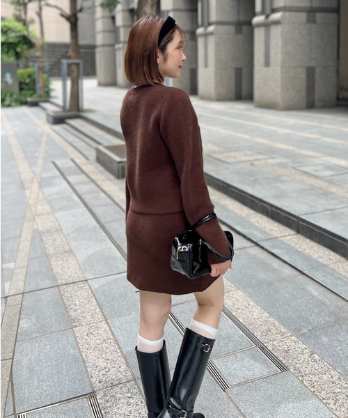 SNIDEL ジャケット ノーカラージャケット フォックスニット
