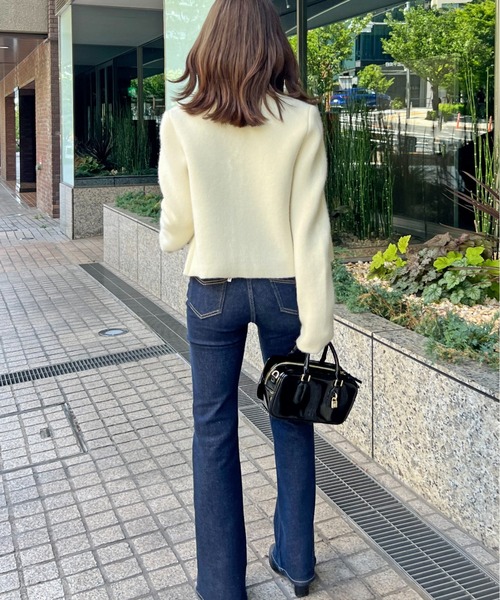 SNIDEL ジャケット ノーカラージャケット フォックスニット