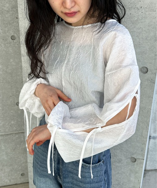 「feepur」 長(zhǎng)袖ブラウス MEDIUM オフホワイト レディース