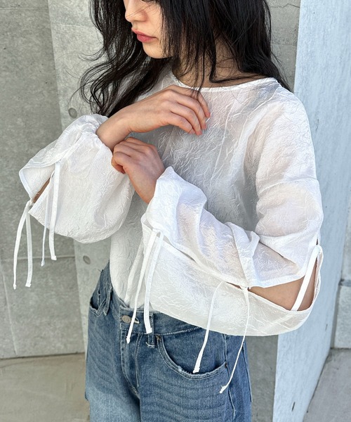 「feepur」 長(zhǎng)袖ブラウス MEDIUM オフホワイト レディース