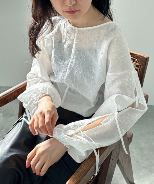 「feepur」 長(zhǎng)袖ブラウス MEDIUM オフホワイト レディース