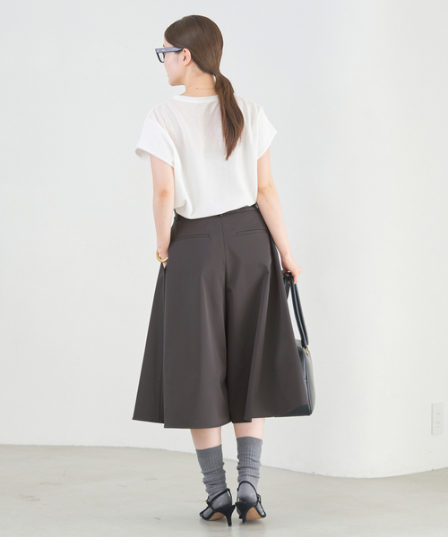 ウールタックキュロットパンツ☆新品 タックキュロット