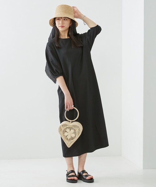 「Firsthand」 半袖ワンピース FREE ブラック レディース_画像3