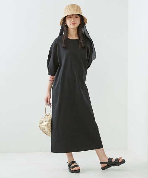 「Firsthand」 半袖ワンピース FREE ブラック レディース_画像4