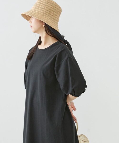 「Firsthand」 半袖ワンピース FREE ブラック レディース_画像6