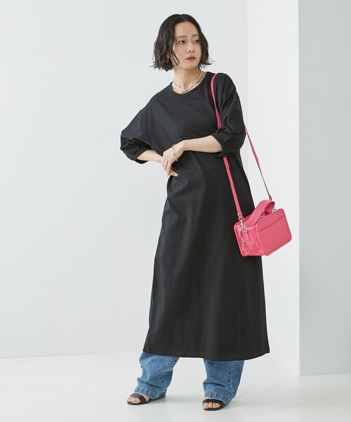 「Firsthand」 半袖ワンピース FREE ブラック レディース_画像9