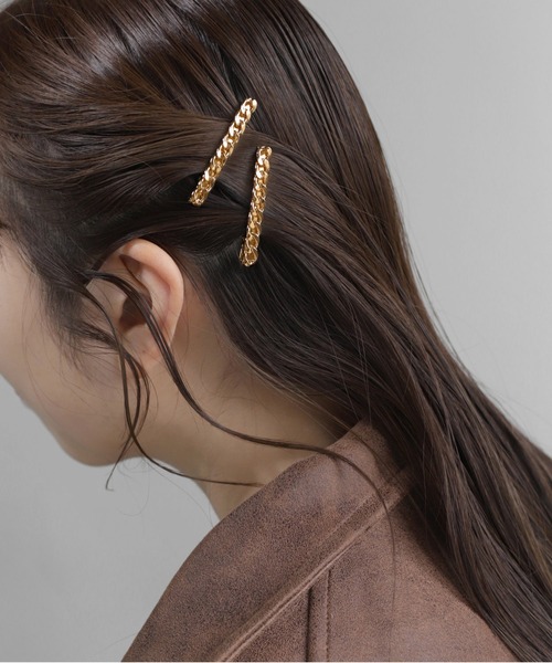 ANEMONE（アネモネ） ヘアクリップ チェーンモチーフクリップ「2本