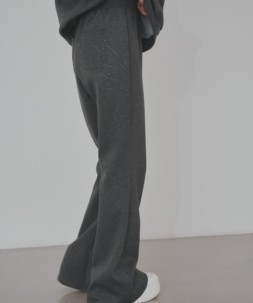 Lallana スウェットパンツ ジャージ Lame flare sweatpants