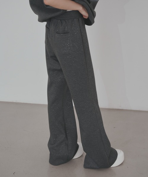 Lallana スウェットパンツ ジャージ Lame flare sweatpants