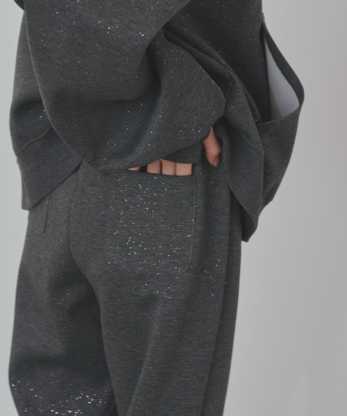 Lallana スウェットパンツ ジャージ Lame flare sweatpants