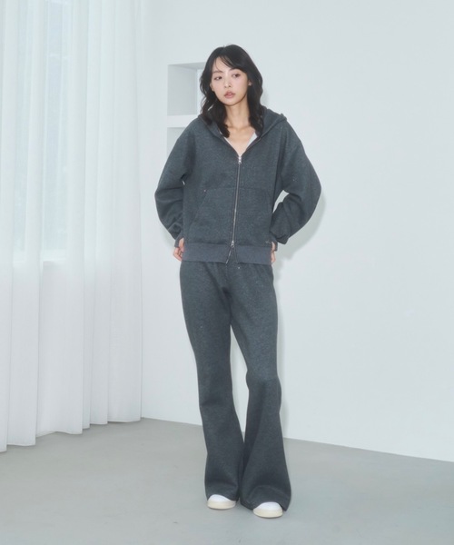 Lallana パーカー＆スエットパンツセット Lallana（ララーナ） スウェットパンツ ジャージ Lame coco flare