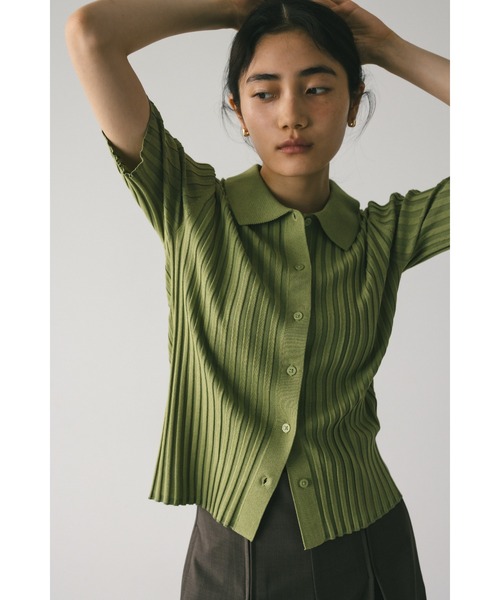 「STYLEMIXER」 7分袖ニットカーディガン FREE ベージュ レディース_画像2