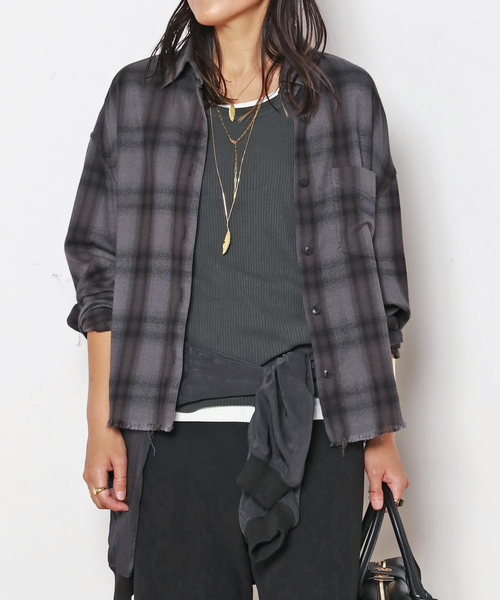 AP STUDIO ブラウス シャツ クロップドチェックシャツ レディース