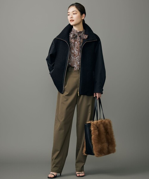 自由区（ジユウク） ブラウス シャツ ペイズリープリントボウタイ