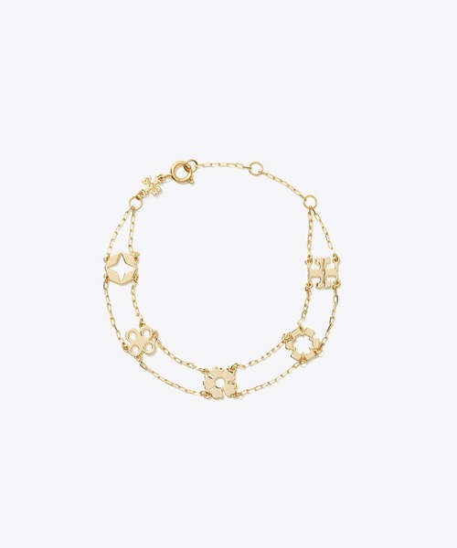 TORY BURCH ブレスレット キラ クローバー ダブル ストランド TORY BURCH ブレスレット キラ クローバー ダブル ストランド