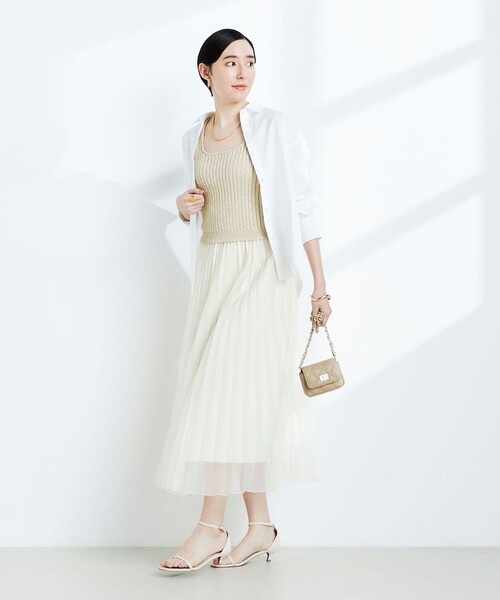 「NOLLEY'S」 プリーツスカート 36 チャコールグレー レディース_画像7
